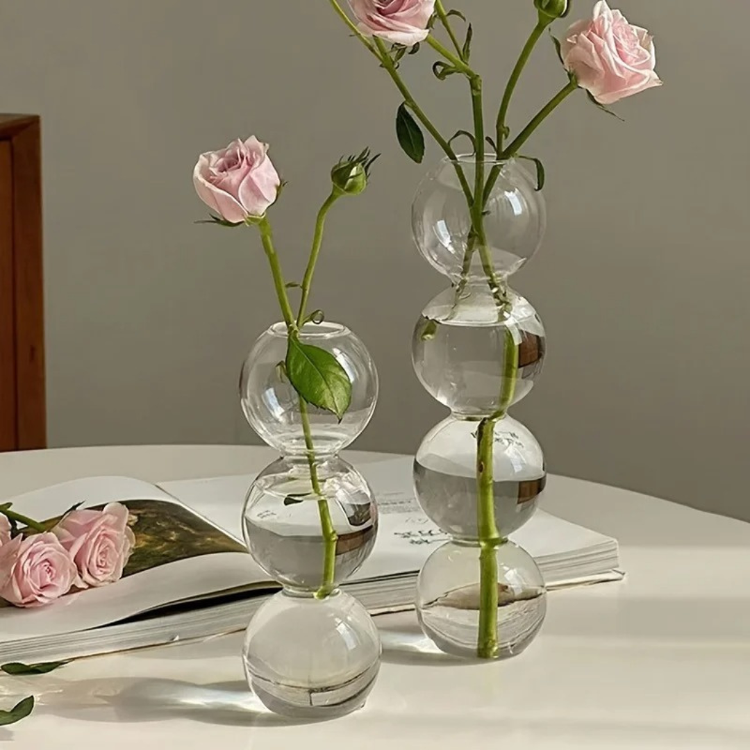 Bubble Clear Glass Vase