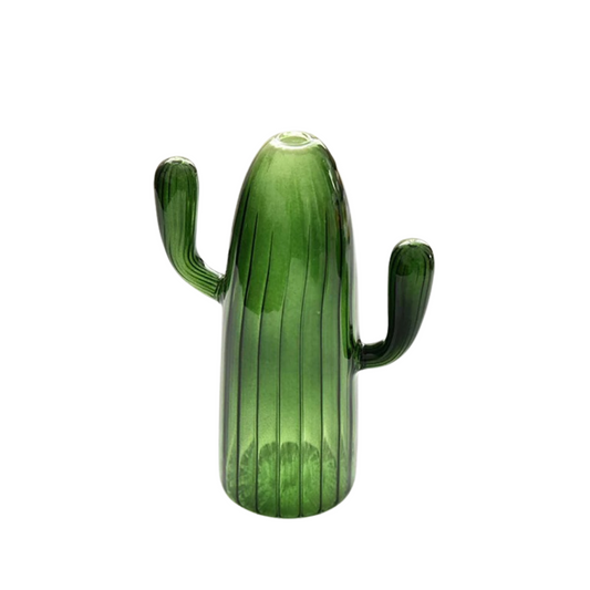 Cactus Glass Vase in Green