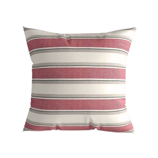 Striped Cushion Cover in Red